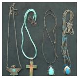 4- Mixed Necklaces .925 Silver 1.13 ozt TW