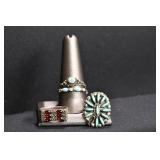 4- Mixed Stones Size 6.5-10, .925 Silver .49 ozt T