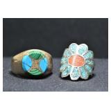 2- Mixed Rings Size 4 & 8.5, .925 Silver .54 ozt T