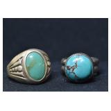 2- Mixed Rings Size 5.5 & 9.5, .925 Silver .50 ozt