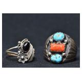 2- Mixed Rings Size 8.5 & 10, .925 Silver .58 ozt