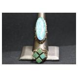 2- Mixed Rings Size 7, .925 Silver .63 ozt TW