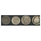 (2.94 ozt TW) 4- Mixed Foreign Silver Coins