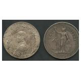 (1.72 ozt TW) 2- Mixed Foreign Silver Coins