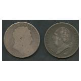 (1.65 ozt TW 2- Mixed Foreign .900 Silver Coins