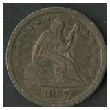 1857 Seated Liberty Quarter