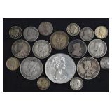 (3.02 ozt TW) 18- Mixed Foreign .925 Silver Coins