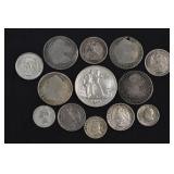 (2.49 ozt TW) 13- Mixed Foreign .900 Silver Coins