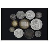 (2.45 ozt TW) 11- Mixed Foreign .900 Silver Coins