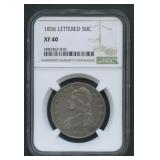 1836 Lettered Capped Bust Half NGC XF 40