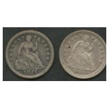 1851-O and 1856 Seated Liberty Half Dimes