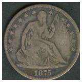 1875 Seated Liberty Half Dollar