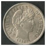 1912 Liberty Head Barber Dime AU/BU