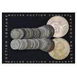(3.16 ozt TW) 37- Mixed Foreign .500 Silver Coins