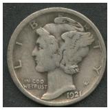 1921-D Mercury Head Dime