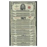 25- Mixed 1953 and 1963 $5 Legal Tender Notes