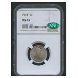 1903 Liberty V Nickel NGC MS 63 CAC