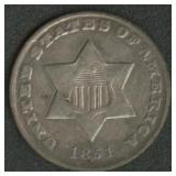 1851-O Three-Cent Silver Piece