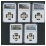 5- 2011-S ATB Silver Quarters NGC PF70 Ult Cam