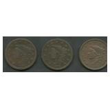 3- 1838 Coronet Head Large Cents