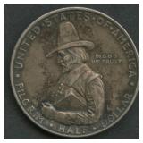 1920 Pilgrim Tercentenary Commem Silver Half