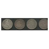 4- Mixed Seated Liberty Half Dimes