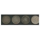 4- Mixed Seated Liberty Half Dimes