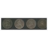 4- Mixed Date Bust & Seated Liberty Half Dimes