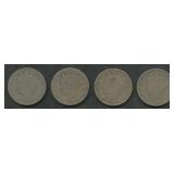 4- 1883 With Cents Liberty Head V Nickels