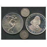 (2.24 ozt TW) 4- Mixed Foreign Coins .925 Silver