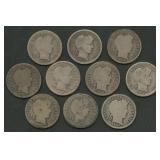 10- Mixed S-Mint Liberty Head Barber Dimes
