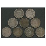 9- Mixed Seated Liberty Dimes