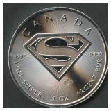 Canada 2016 $5 Superman .999 Silver Rd. 1 ozt