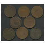 8- Mixed 1864 and 1865 Two Cent Pieces