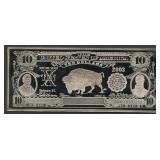 2003 $10 Bison Note Proof .999 Silver 4 ozt