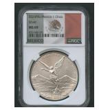 2024 Mo Mexico 1 Onza Silver NGC MS 69