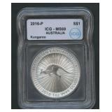 2016-P Australia Silver Kangaroo ICG MS 69