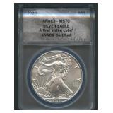 2020 ASE Silver Eagle ANACS MS 70