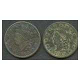 2- 1819/8 Coronet Head Large Cents