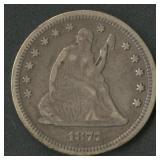 1877 Seated Liberty Quarter