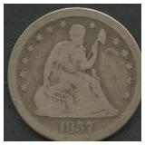 1857 Seated Liberty Quarter