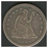 1847 Seated Liberty Quarter