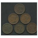 6- 1848 and 1849 Braided Large Cents