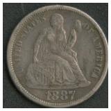 1887 Seated Liberty Dime