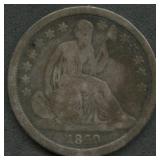 1840 No Drapery Seated Liberty Dime