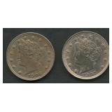 1906 and 1907 Liberty Head V Nickels High Grade