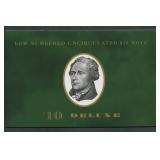 Low Numbered Uncirculated $10 Note FR-2033A