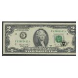 Independence $2 Note Series 1995 in  Display