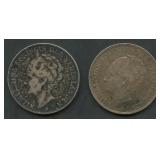 (1.60 ozt TW) 2- Netherlands 2.5 G .720 Silver