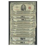 40- Mixed 1953 and 1963 $5 Legal Tender Notes